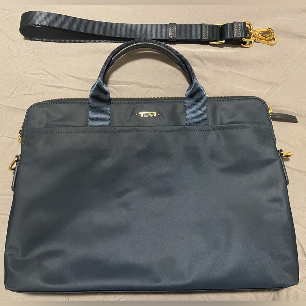 TUMI Navy Blue Nylon Joanna Laptop Carrier Bag
